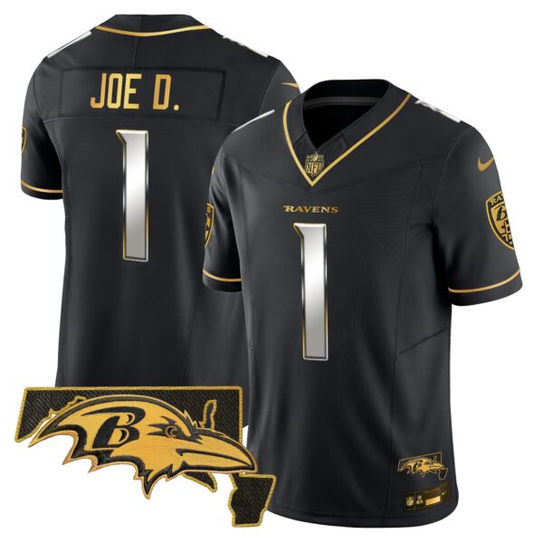 Ravens 2024 Gold Vapor Limited Jersey – All Stitched – Black Limited – Joe D Jersey