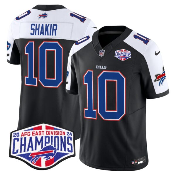 Bills 2024 AFC East Division Champions Vapor Limited Jersey – All Stitched – Black Alternate – Khalil Shakir Jersey