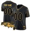 Ravens Maryland Patch Gold Vapor Limited Custom Jersey V2 – All Stitched – Black Gold Jersey