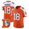 Denver Broncos Throwback Vapor Limited Jersey V2 – All Stitched – Orange Alternate – Peyton Manning Jersey
