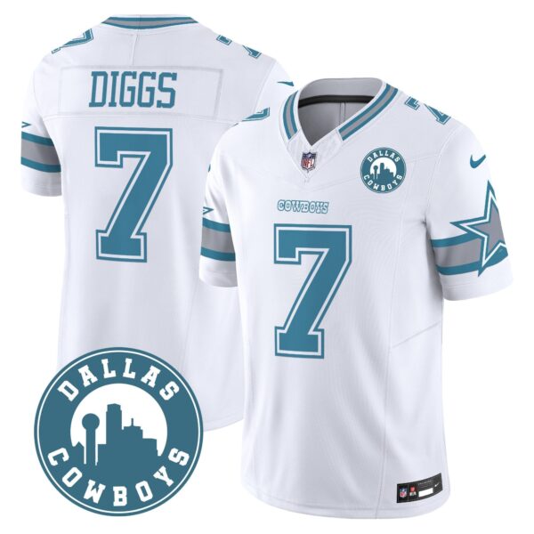 Cowboys “Dallas City” Patch Vapor Limited Jersey – All Stitched – Heritage – Trevon Diggs Jersey