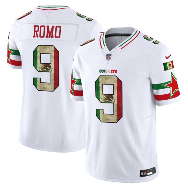 Dallas Cowboys Mexico Vapor Limited Jersey V3 – All Stitched – White – Tony Romo Jersey