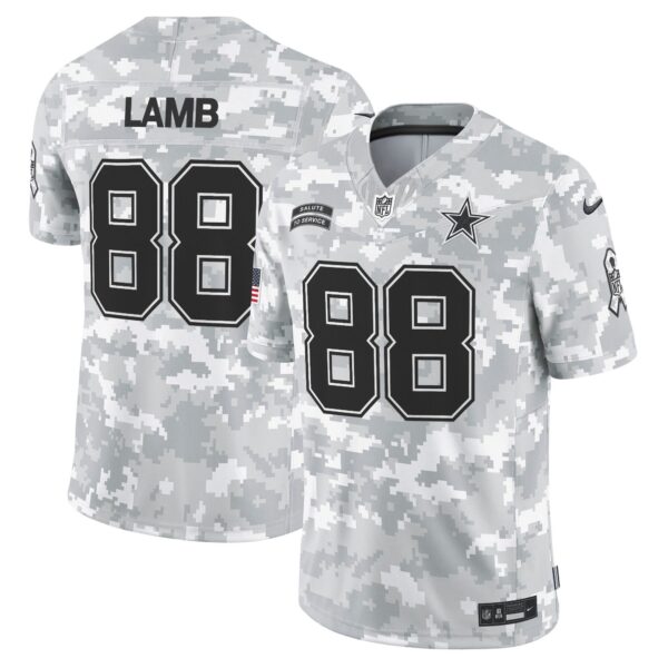 Dallas Cowboys 2024 Salute to Service Vapor Limited Jersey – All stitched – Arctic Camo – CeeDee Lamb Jersey