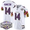Ravens Maryland Flag 2024 AFC North Division Champions Patch Vapor Limited Jersey – All Stitched – White – Kyle Hamilton Jersey