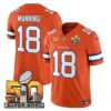 Denver Broncos Super Bowl 50 Patch Vapor Limited Jersey – All Stitched – Orange – Peyton Manning Jersey