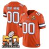 Denver Broncos Super Bowl 50 Patch Vapor Limited Custom Jersey – All Stitched – Orange Jersey