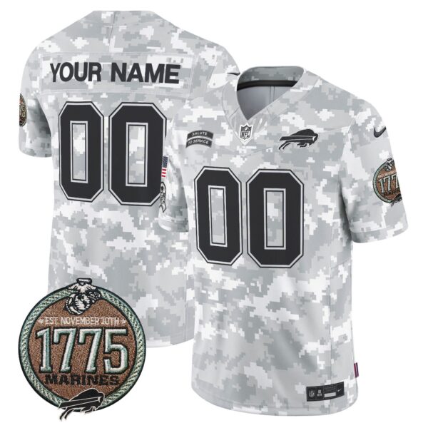 Bills 2024 Salute to Service Establishment Year Patch Vapor Limited Custom Jersey – All Stitched – Marines Jersey