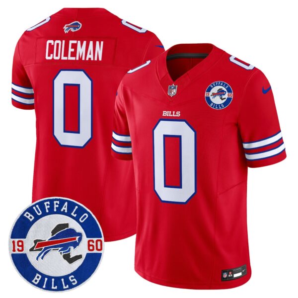 Buffalo Bills 2024 Vapor Limited Jersey – Est. 1960 Patch – All Stitched – Red – Keon Coleman Jersey