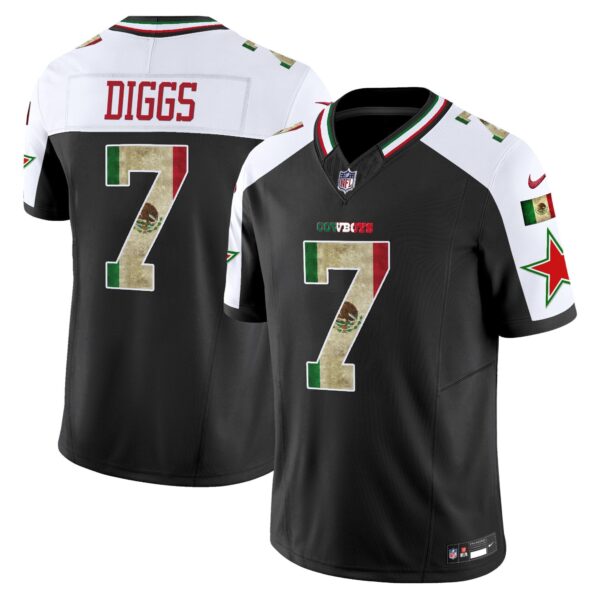 Dallas Cowboys Mexico Vapor Limited Jersey V3 – All Stitched – Alternate – Trevon Diggs Jersey