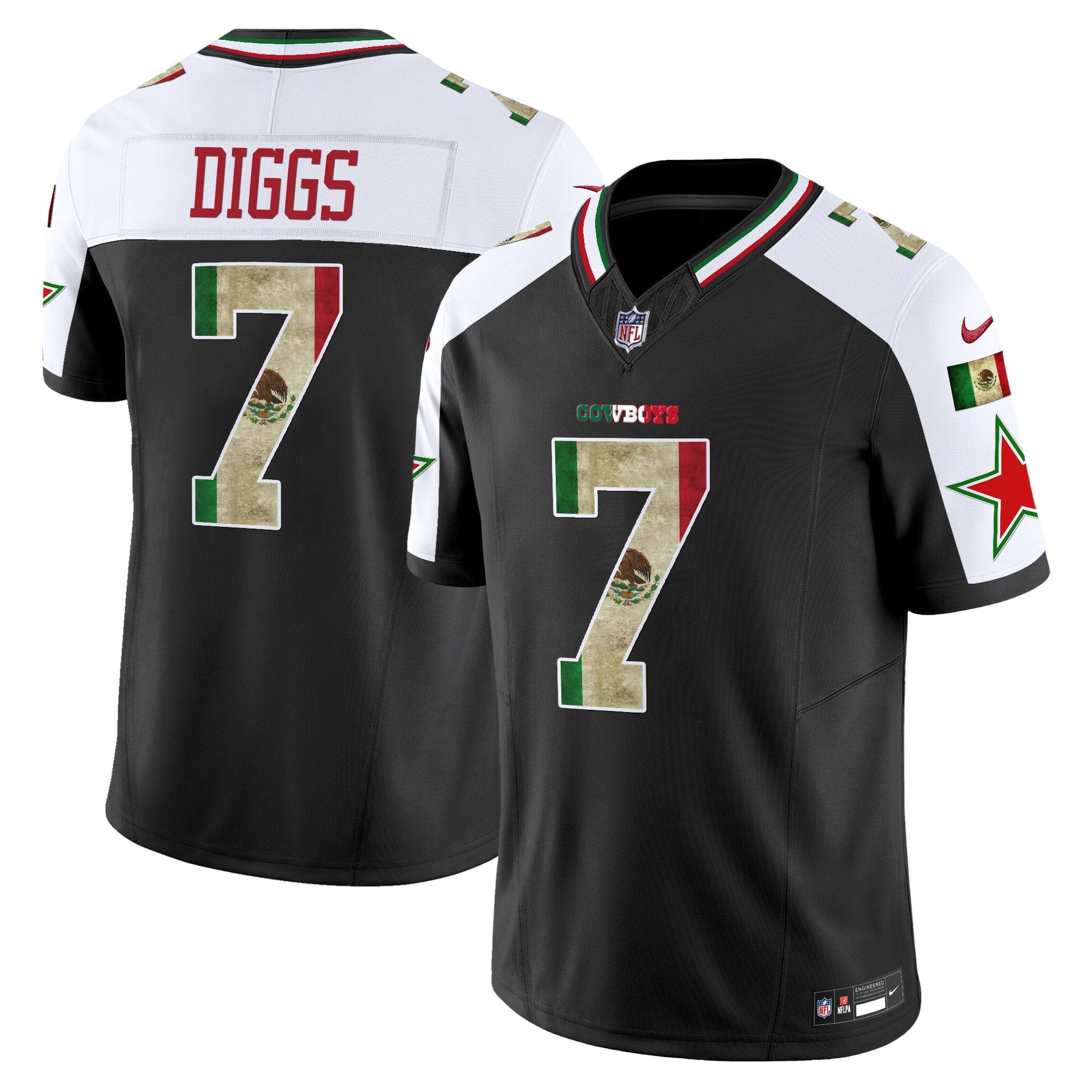 Dallas Cowboys Mexico Vapor Limited Jersey V3 – All Stitched – Alternate – Trevon Diggs Jersey