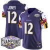 Ravens Maryland Flag 2024 AFC North Division Champions Patch Vapor Limited Jersey – All Stitched – Purple – Jacoby Jones Jersey