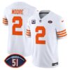Chicago Bears Dick Butkus Patch Throwback Vapor Limited Jersey – All Stitched – White – D.J. Moore Jersey