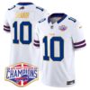 Bills 2024 AFC East Division Champions Gold Trim Vapor Limited Jersey – All Stitched – White – Khalil Shakir Jersey