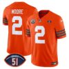 Chicago Bears Dick Butkus Patch Throwback Vapor Limited Jersey – All Stitched – Orange – D.J. Moore Jersey