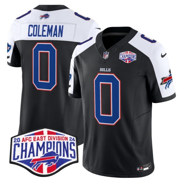Bills 2024 AFC East Division Champions Vapor Limited Jersey – All Stitched – Black Alternate – Keon Coleman Jersey