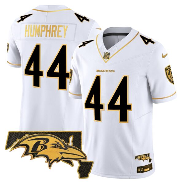 Ravens 2024 Gold Vapor Limited Jersey – All Stitched – White Gold – Marlon Humphrey Jersey