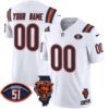 Bears Illinois Patch Vapor Limited Custom Jersey V2 – All Stitched – White Jersey