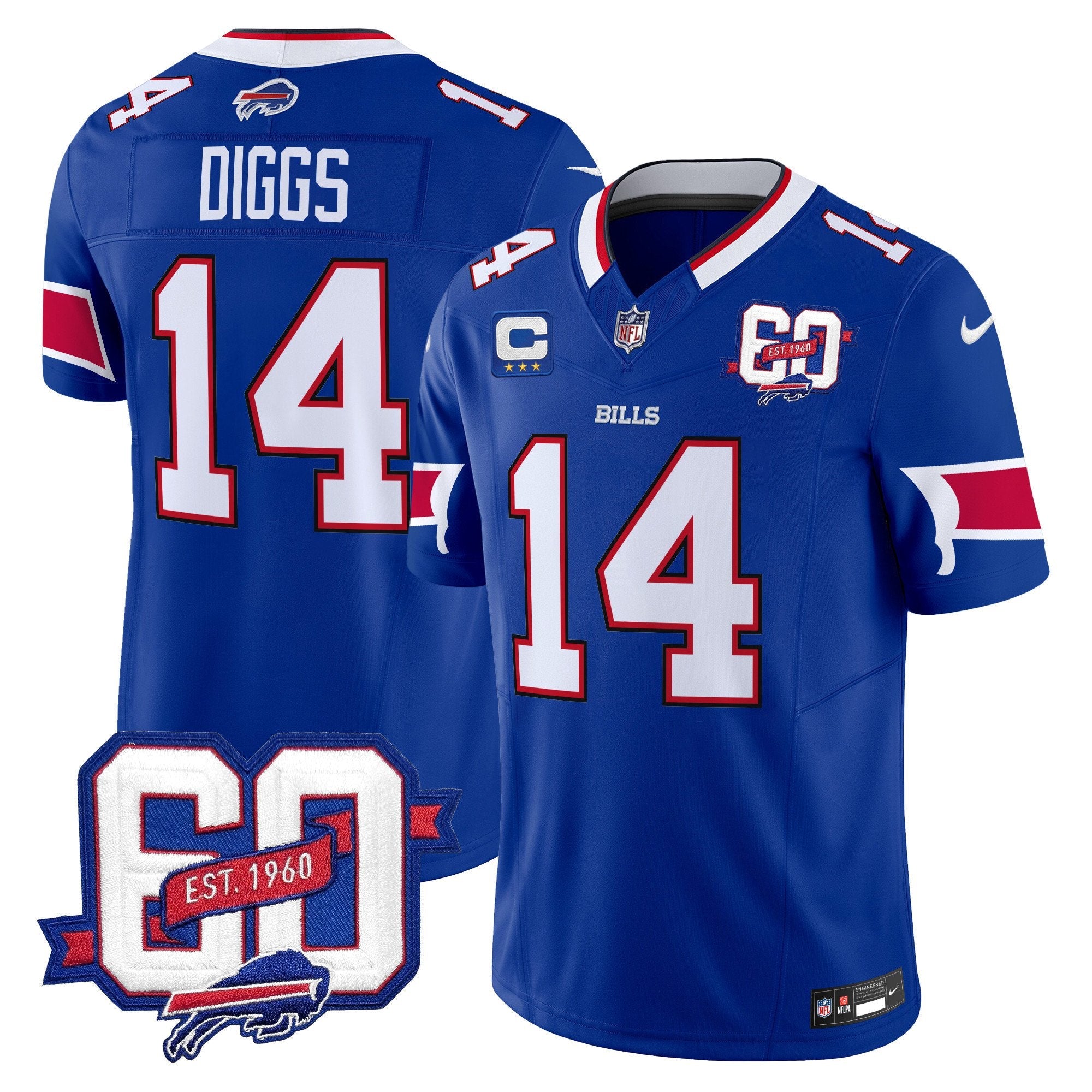 Bills 60th Anniversary Patch Vapor Limited Jersey – All Stitched – Royal – Stefon Diggs Jersey