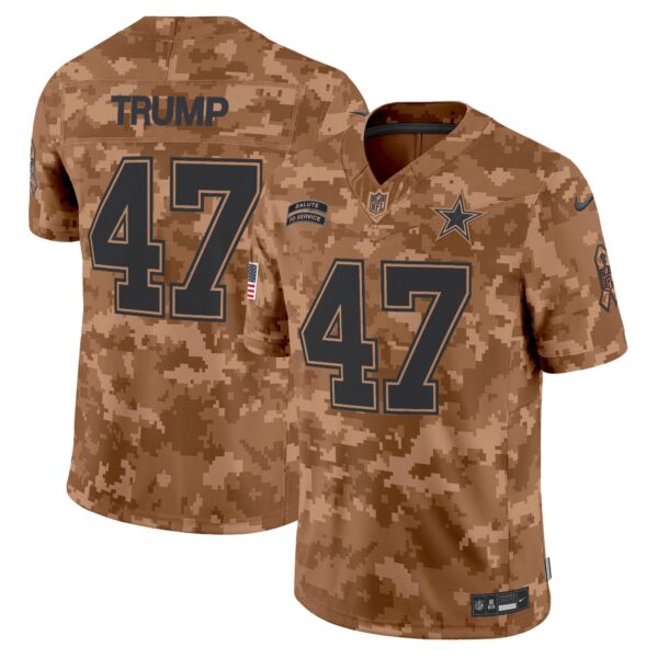 Dallas Cowboys 2024 Salute to Service Vapor Limited Jersey – All stitched – Brown Camo – Donald Trump Jersey
