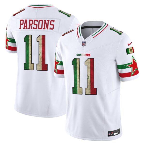 Dallas Cowboys Mexico Vapor Limited Jersey V3 – All Stitched – White – Micah Parsons Jersey
