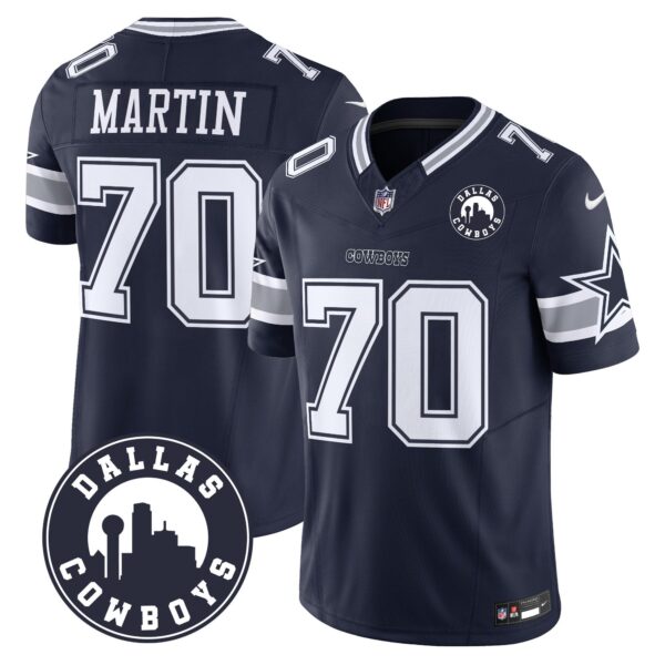 Cowboys “Dallas City” Patch Vapor Limited Jersey – All Stitched – Navy – Zack Martin Jersey