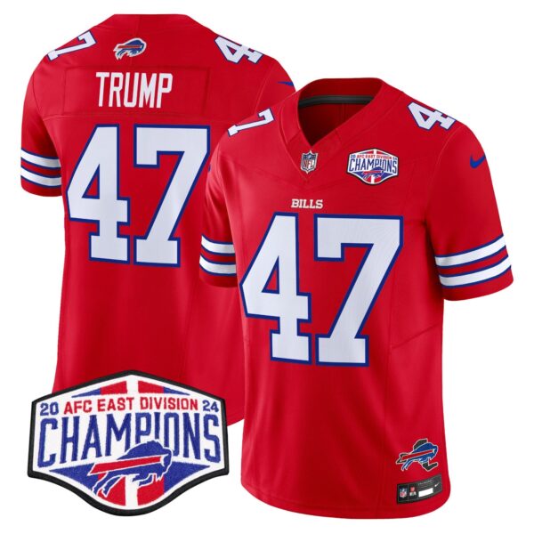 Bills 2024 AFC East Division Champions Vapor Limited Jersey – All Stitched – Red – Donald Trump Jersey