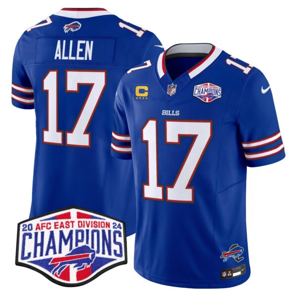 Bills 2024 AFC East Division Champions Vapor Limited Jersey – All Stitched – Royal – Josh Allen Jersey