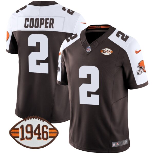 Browns 1946 75th Anniversary Patch Jersey – All Stitched – Alternate – Amari Cooper Jersey