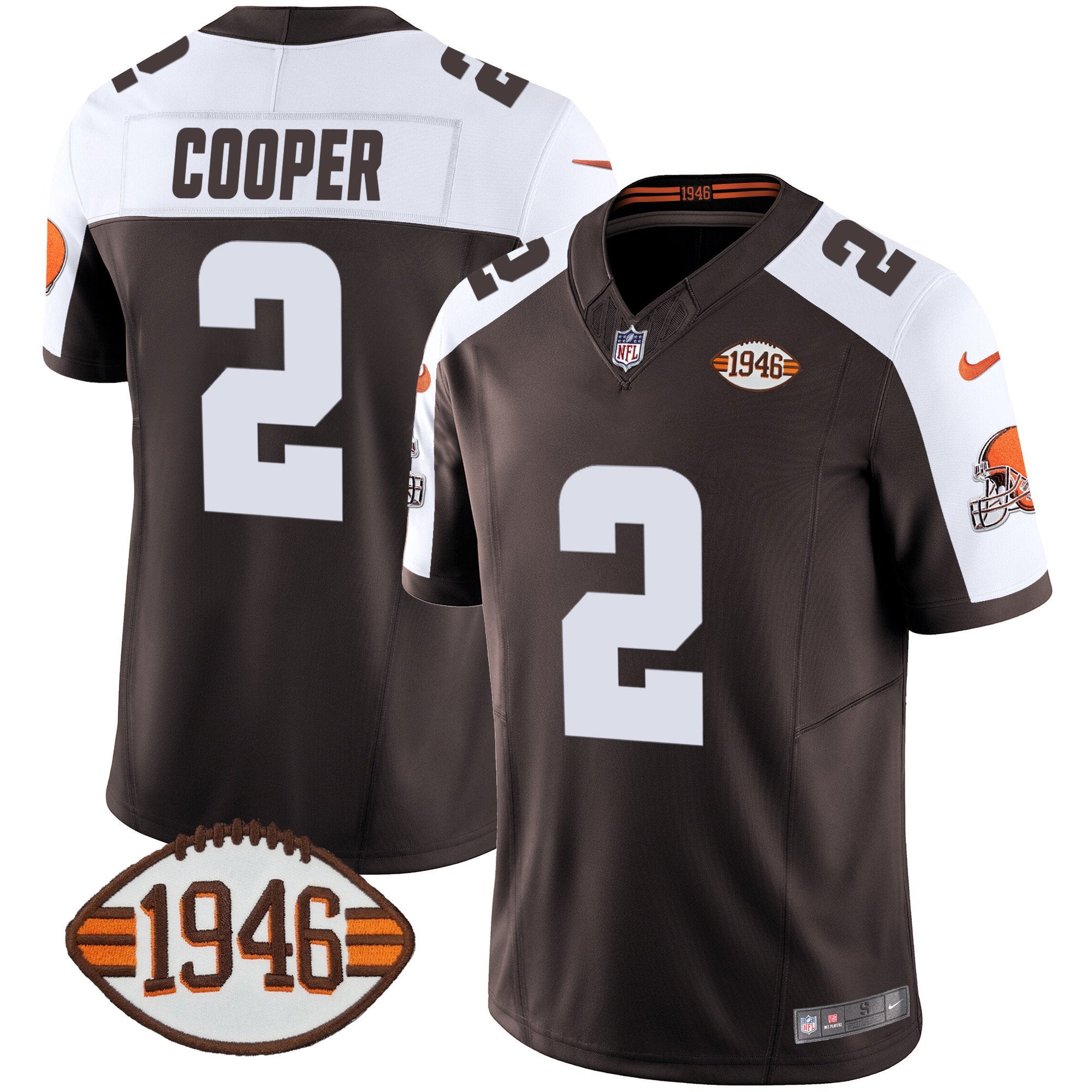 Browns 1946 75th Anniversary Patch Jersey – All Stitched – Alternate – Amari Cooper Jersey