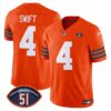 Chicago Bears Dick Butkus Patch Throwback Vapor Limited Jersey – All Stitched – Orange – D’Andre Swift Jersey