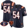 Bears Illinois Patch Vapor Limited Jersey V2 – All Stitched – Navy – Brian Urlacher Jersey