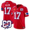 Bills 60th Anniversary Patch Vapor Limited Jersey – All Stitched – Red – Josh Allen Jersey