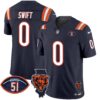 Bears Illinois Patch Vapor Limited Jersey V2 – All Stitched – Navy – D’Andre Swift Jersey