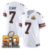 Denver Broncos Super Bowl 50 Patch Vapor Limited Jersey – All Stitched – White – John Elway Jersey