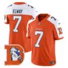 Denver Broncos Throwback Vapor Limited Jersey V2 – All Stitched – Orange Alternate – John Elway Jersey