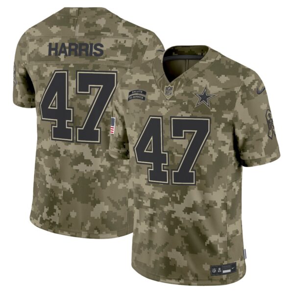Dallas Cowboys 2024 Salute to Service Vapor Limited Jersey – All stitched – Olive Camo – Kamala Harris Jersey