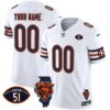 Bears Illinois Patch Vapor Custom Jersey – All Stitched – White Jersey