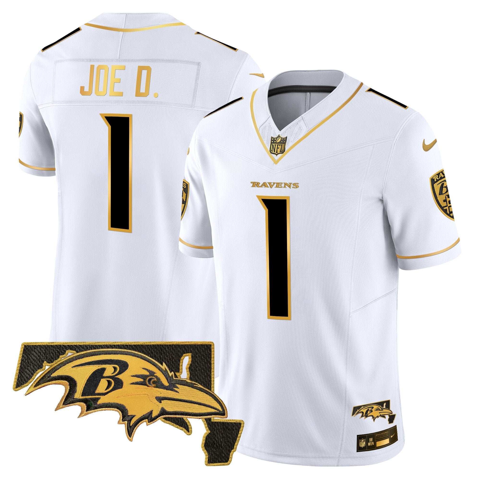 Ravens 2024 Gold Vapor Limited Jersey – All Stitched – White Gold – Joe D Jersey