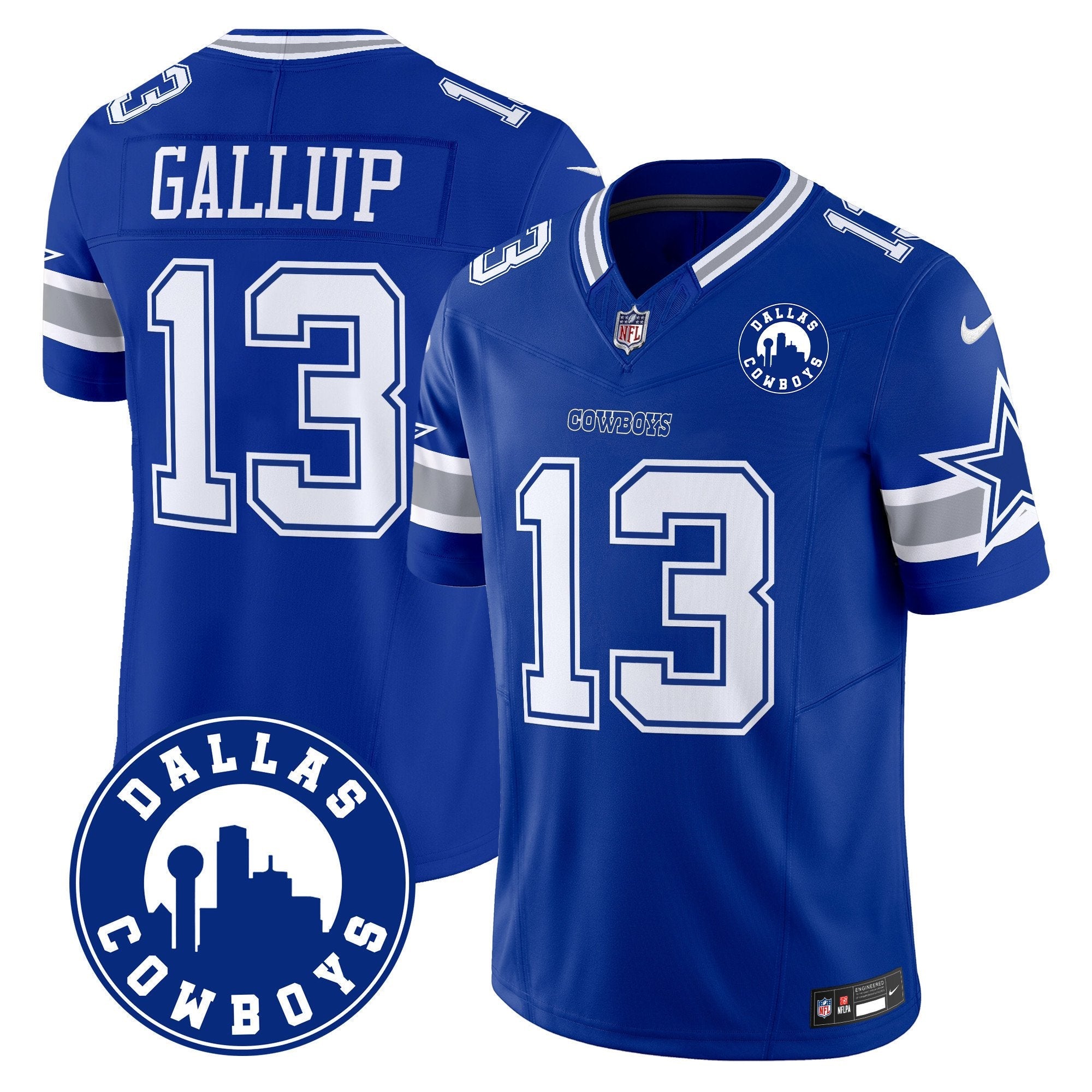 Cowboys “Dallas City” Patch Vapor Limited Jersey – All Stitched – Royal – Michael Gallup Jersey