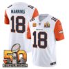 Denver Broncos Super Bowl 50 Patch Vapor Limited Jersey – All Stitched – Orange Sleeves – Peyton Manning Jersey