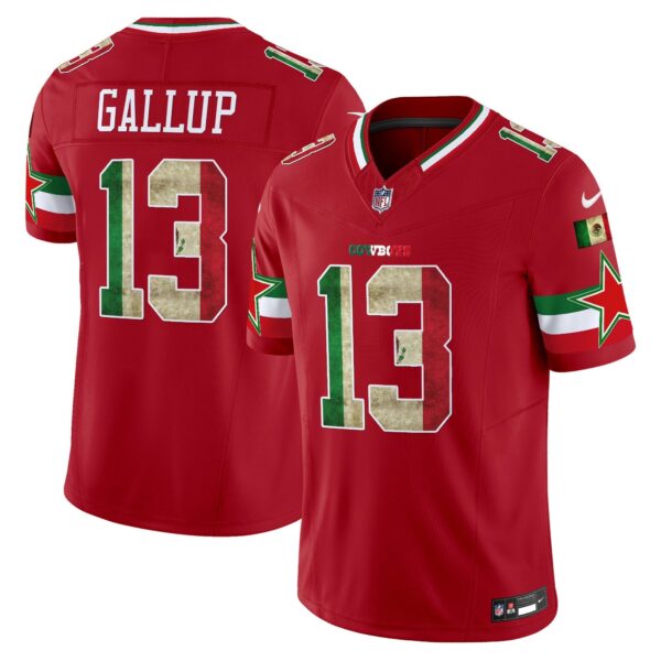 Dallas Cowboys Mexico Vapor Limited Jersey V3 – All Stitched – Red – Michael Gallup Jersey