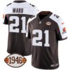 Browns 1946 75th Anniversary Patch Jersey – All Stitched – Alternate – Denzel Ward Jersey