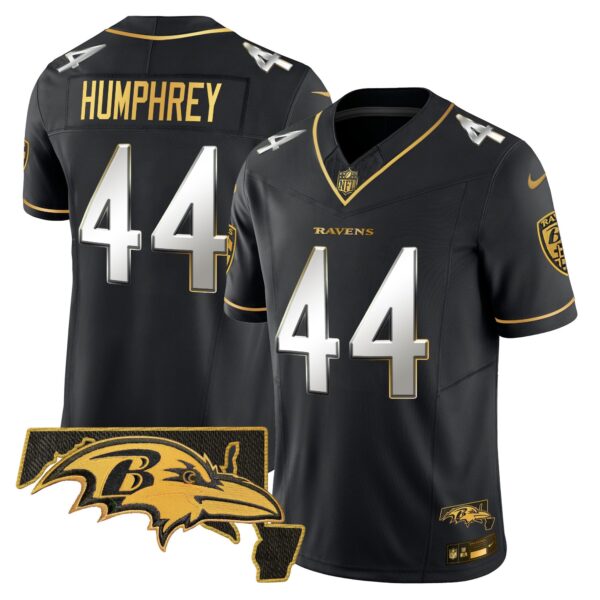 Ravens 2024 Gold Vapor Limited Jersey – All Stitched – Black Limited – Marlon Humphrey Jersey