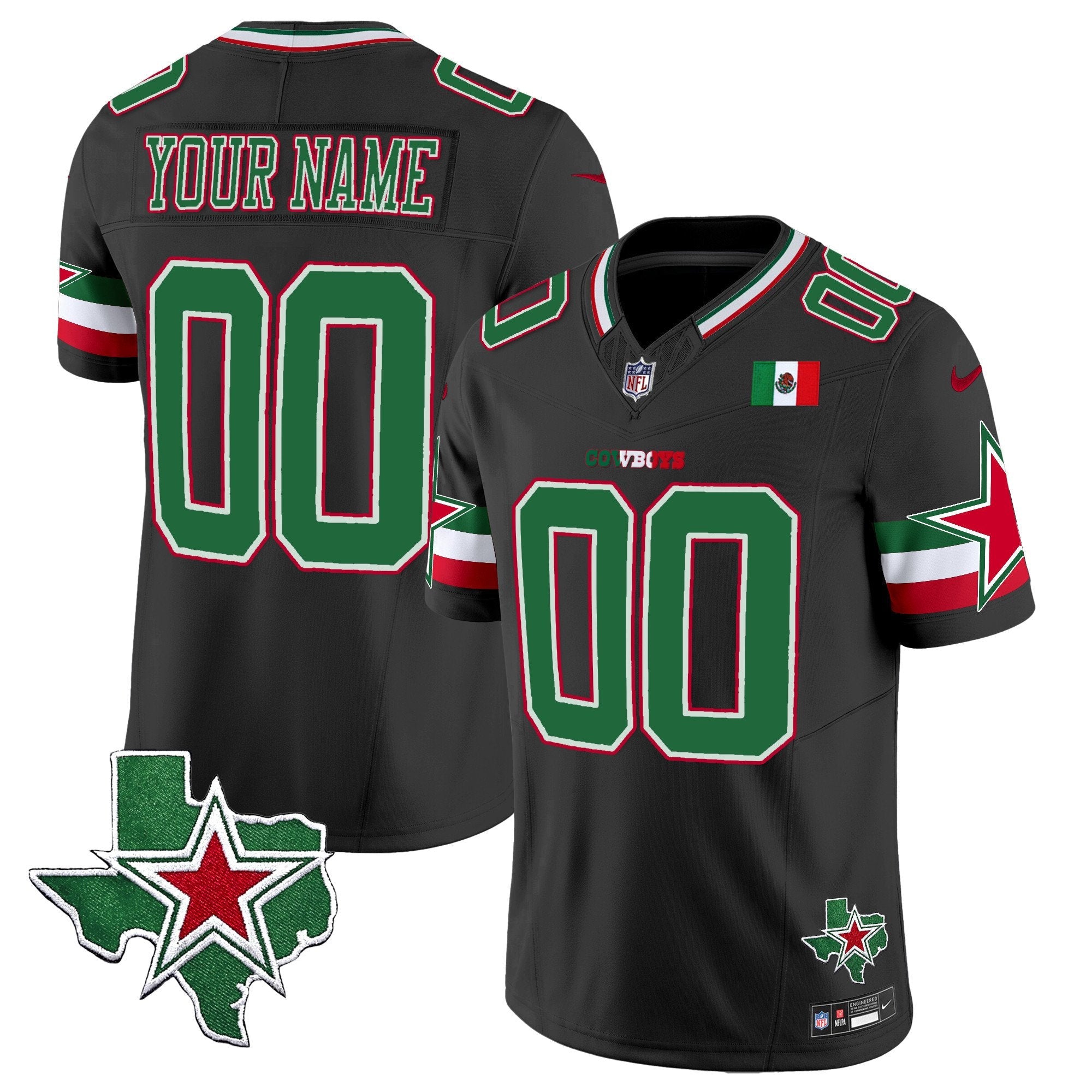 Cowboys 2024 Mexico Vapor Premier Limited Custom Jersey – All Stitched – Black Jersey