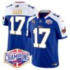 Bills 2024 AFC East Division Champions Gold Trim Vapor Limited Jersey – All Stitched – Royal Alternate – Josh Allen Jersey