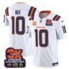 Denver Broncos 3-Time Champions Patch Vapor Limited Jersey V2 – All Stitched – White – Bo Nix Jersey