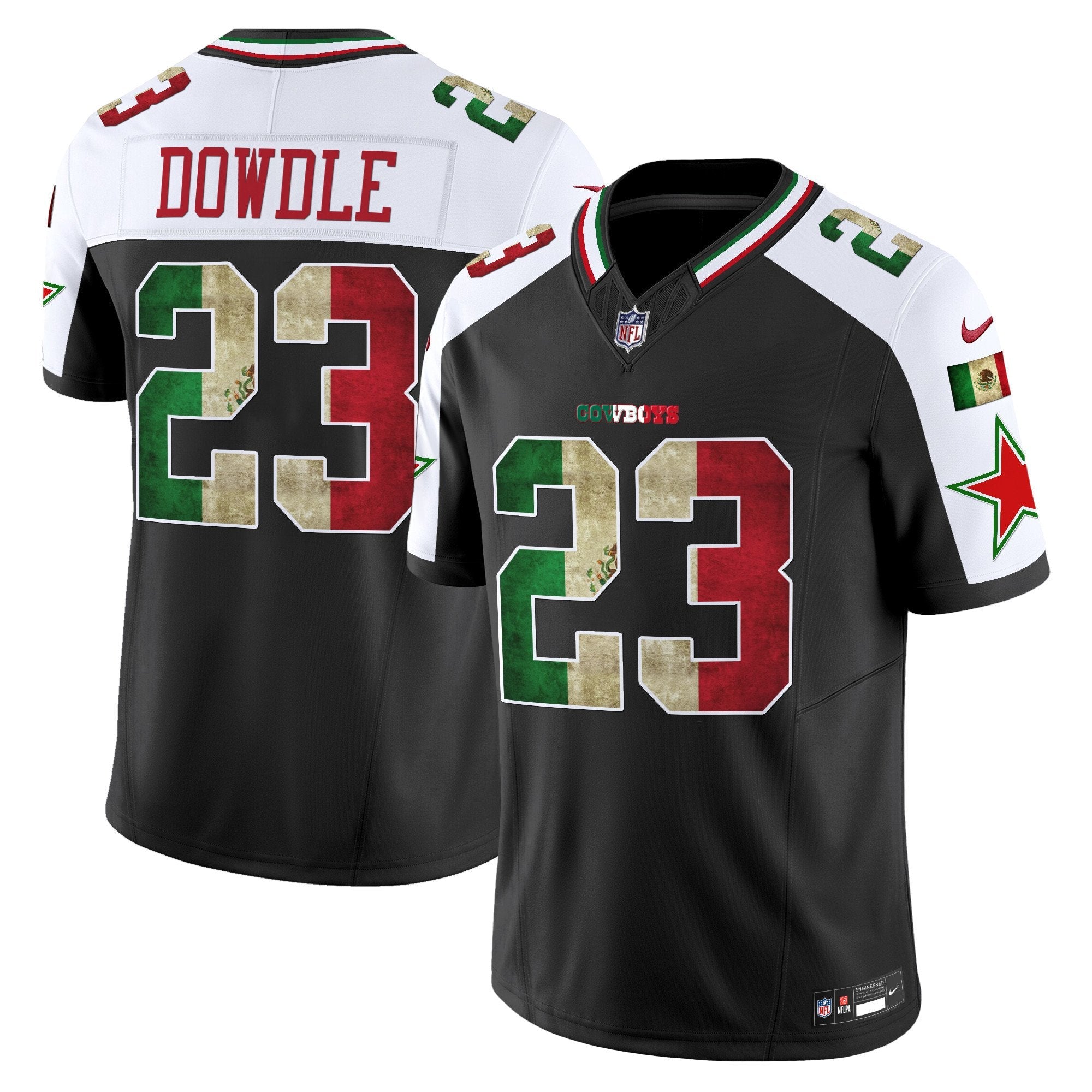 Dallas Cowboys Mexico Vapor Limited Jersey V3 – All Stitched – Alternate – Rico Dowdle Jersey