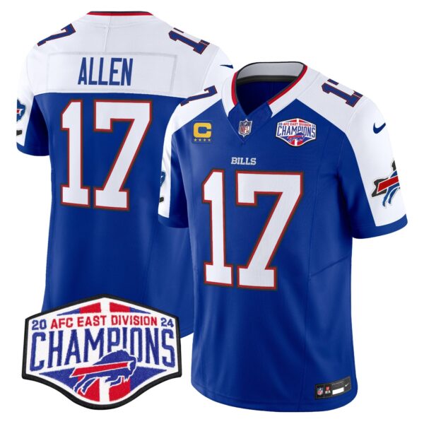 Bills 2024 AFC East Division Champions Vapor Limited Jersey – All Stitched – Royal Alternate – Josh Allen Jersey