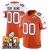 Denver Broncos Super Bowl 50 Patch Vapor Limited Custom Jersey – All Stitched – Orange Alternate Jersey