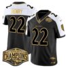 Ravens Maryland Flag Map 2024 AFC North Division Champions Patch Gold Vapor Limited Jersey – All Stitched – Alternate – Derrick Henry Jersey